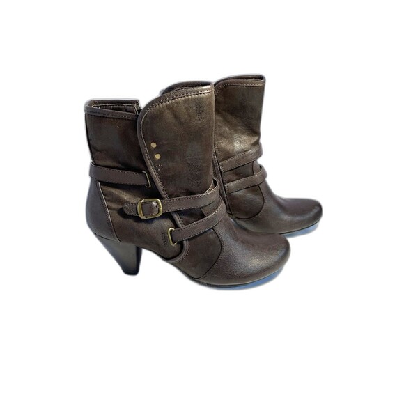 Baretraps Sela Brown Straps Zip Ankle Heel Booties Women's Size 10M - Picture 2 of 16